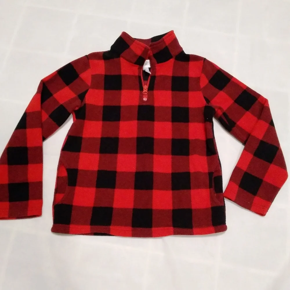 The Children's Place Buffalo Plaid Quarter Zip M 7/8